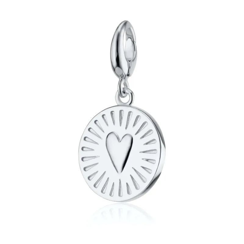 Engraved Silver You Have My Heart Disc Charm sold by Lily Charmed