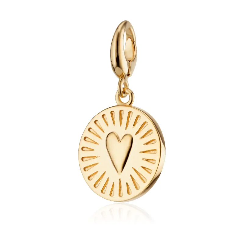 Engraved Gold You Have My Heart Disc Charm sold by Lily Charmed