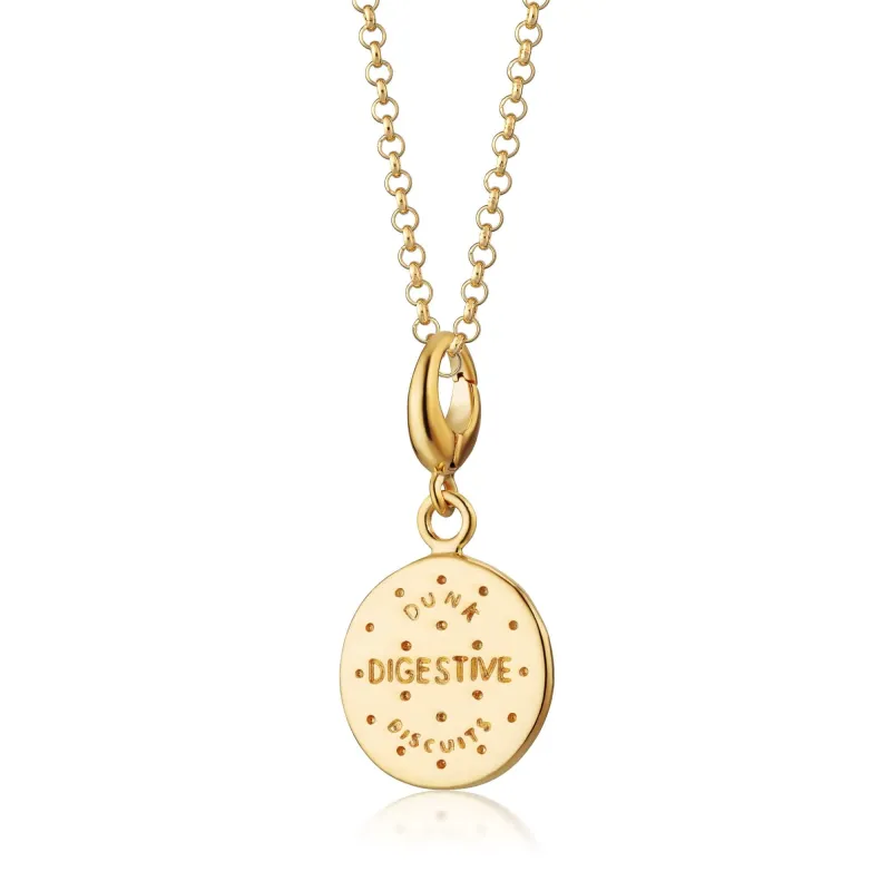 Gold Digestive Biscuit Charm Necklace sold by Lily Charmed