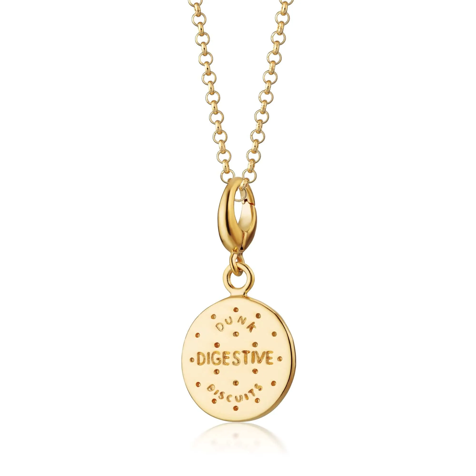 Gold Digestive Biscuit Charm Necklace sold by Lily Charmed