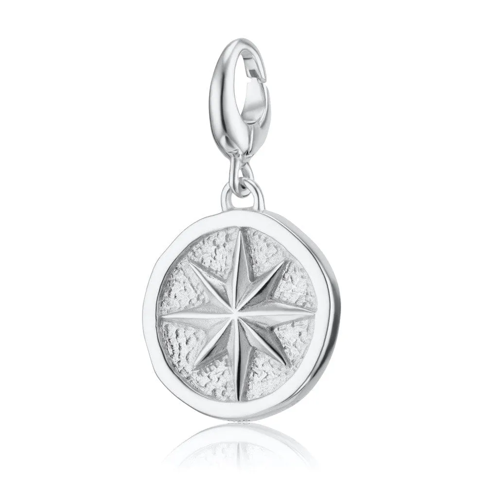 Engraved Silver North Star Charm sold by Lily Charmed