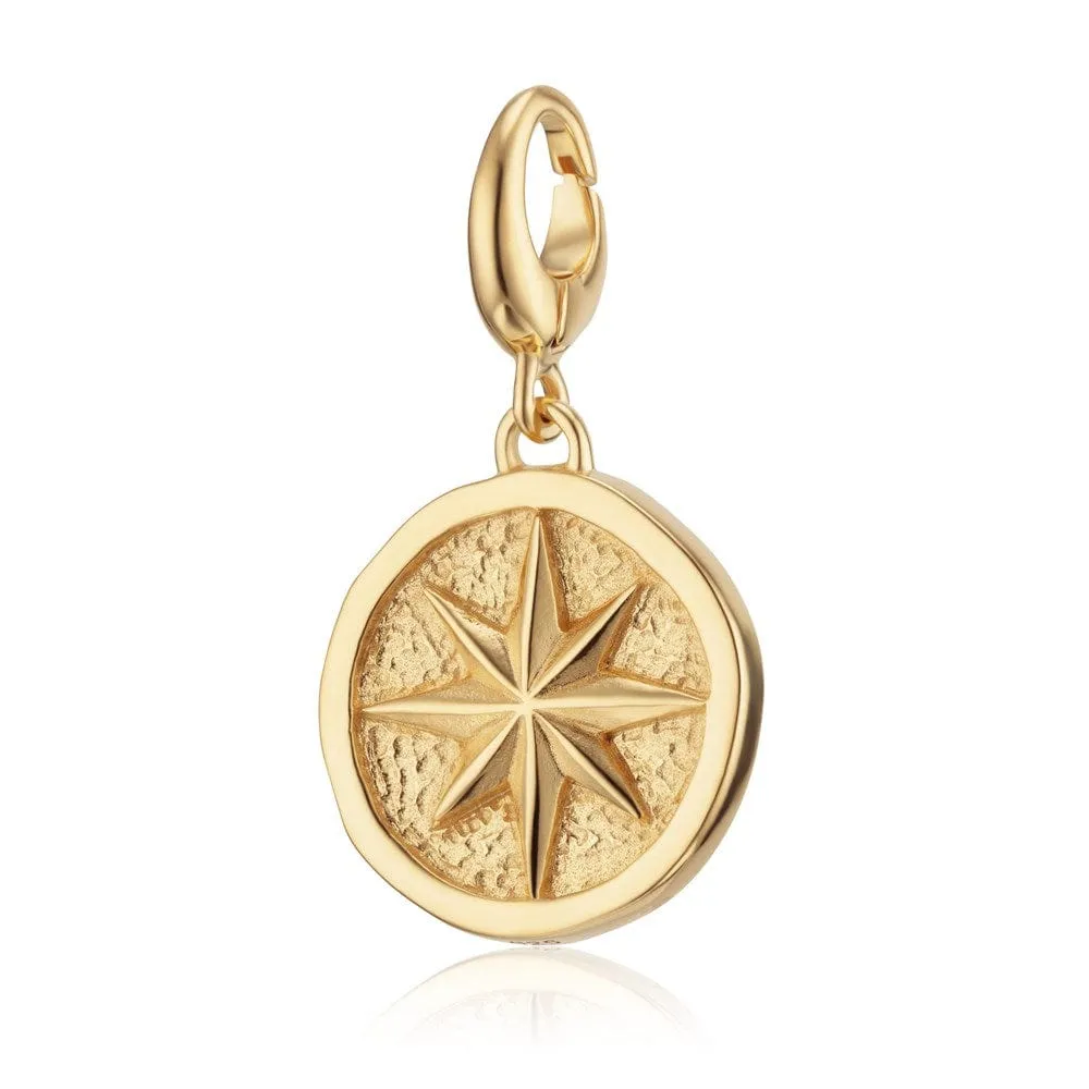 Engraved Gold Plated North Star Charm sold by Lily Charmed