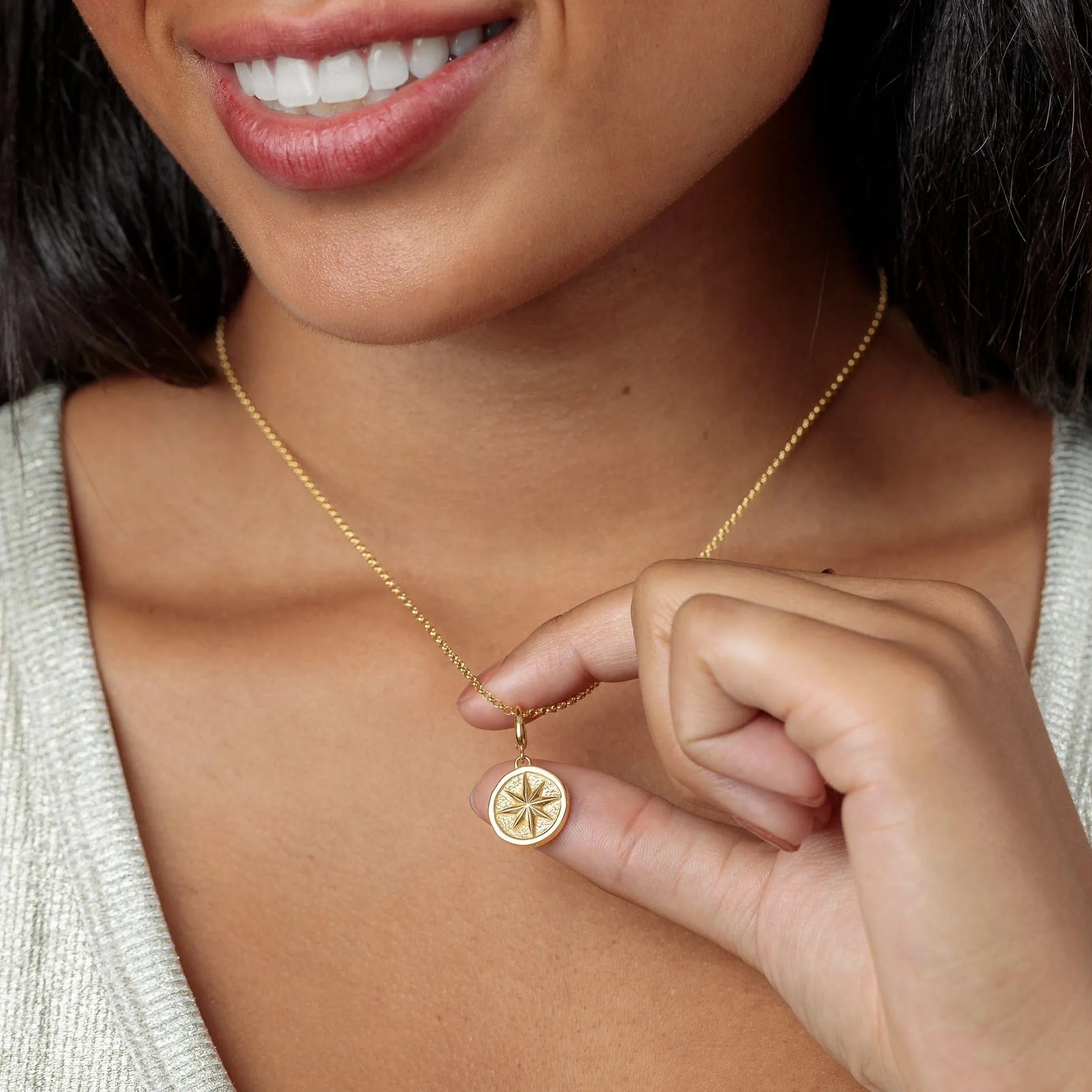 Engraved Gold Plated North Star Charm sold by Lily Charmed product image thumbnail 3