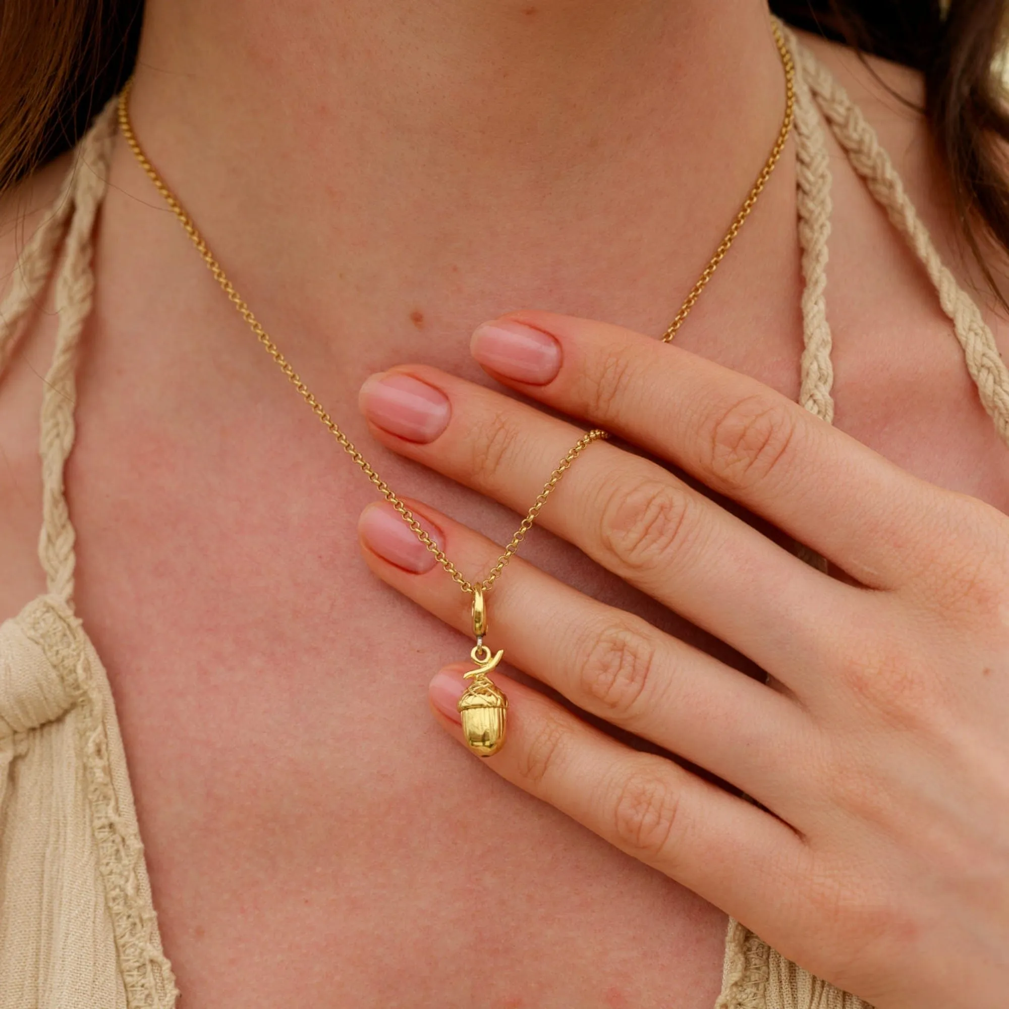 Gold Plated Acorn Charm sold by Lily Charmed product image thumbnail 3