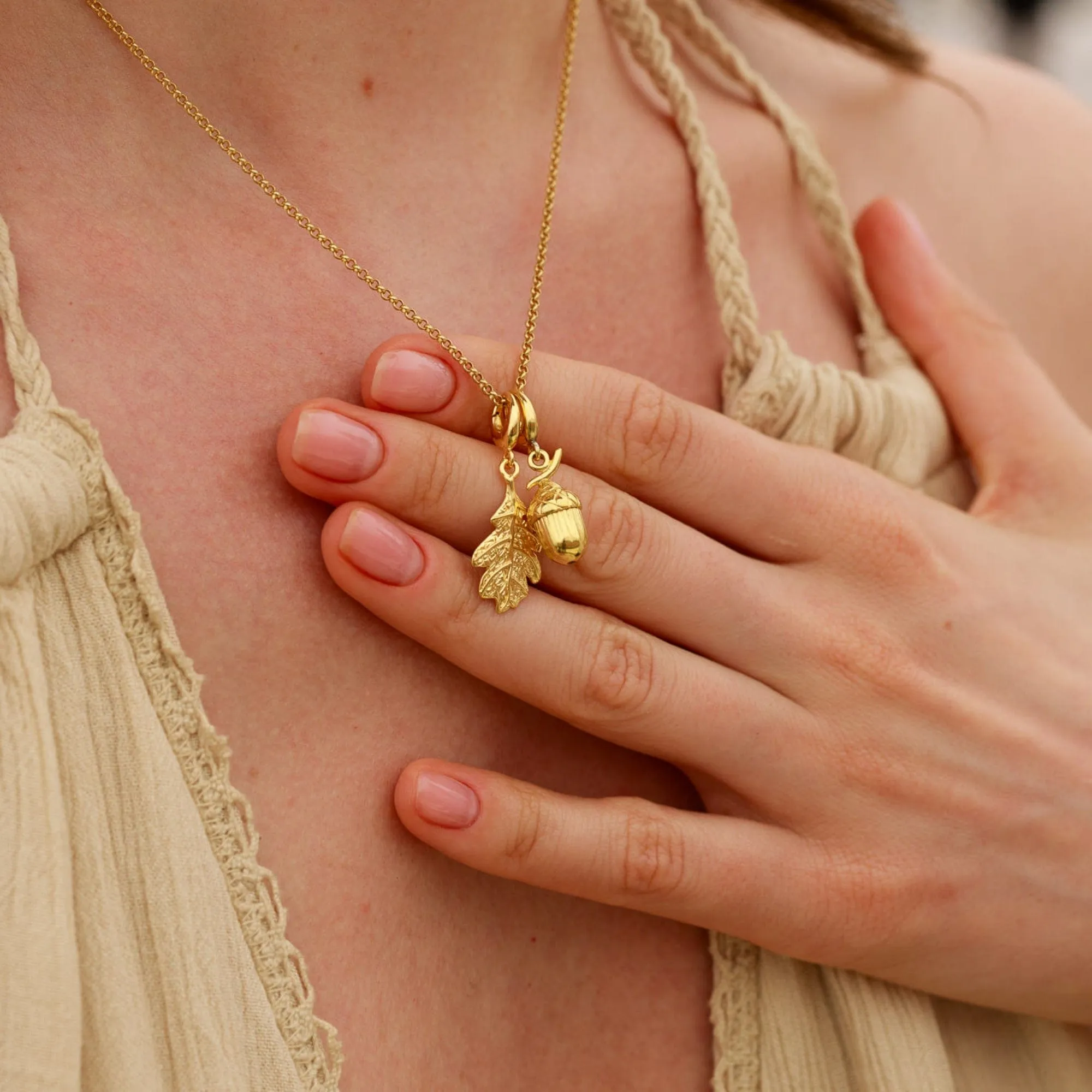 Gold Plated Acorn Charm sold by Lily Charmed product image thumbnail 2