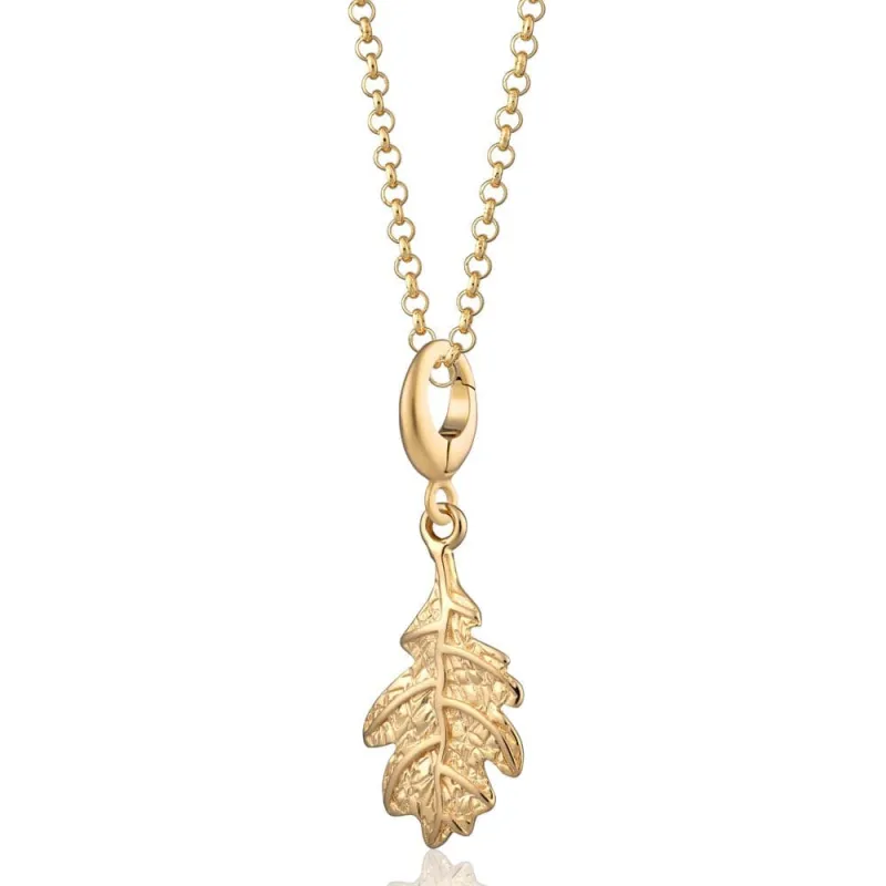 Gold Plated Oak Leaf Necklace sold by Lily Charmed