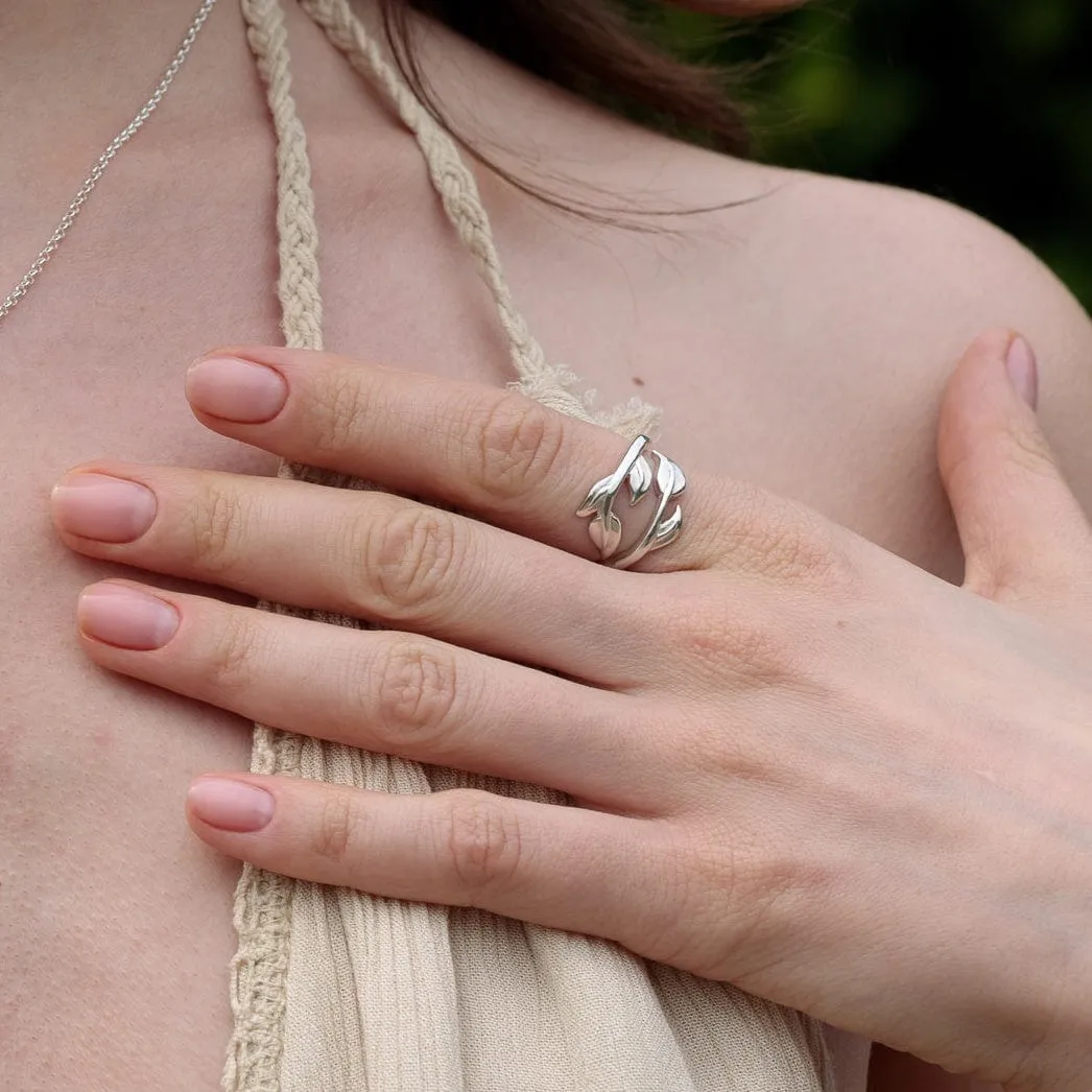 Silver Laurel Leaf Open Ring sold by Lily Charmed product image thumbnail 3