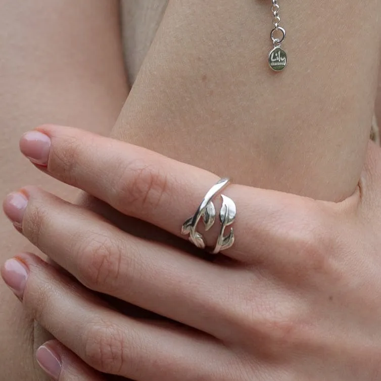 Silver Laurel Leaf Open Ring sold by Lily Charmed product image thumbnail 2