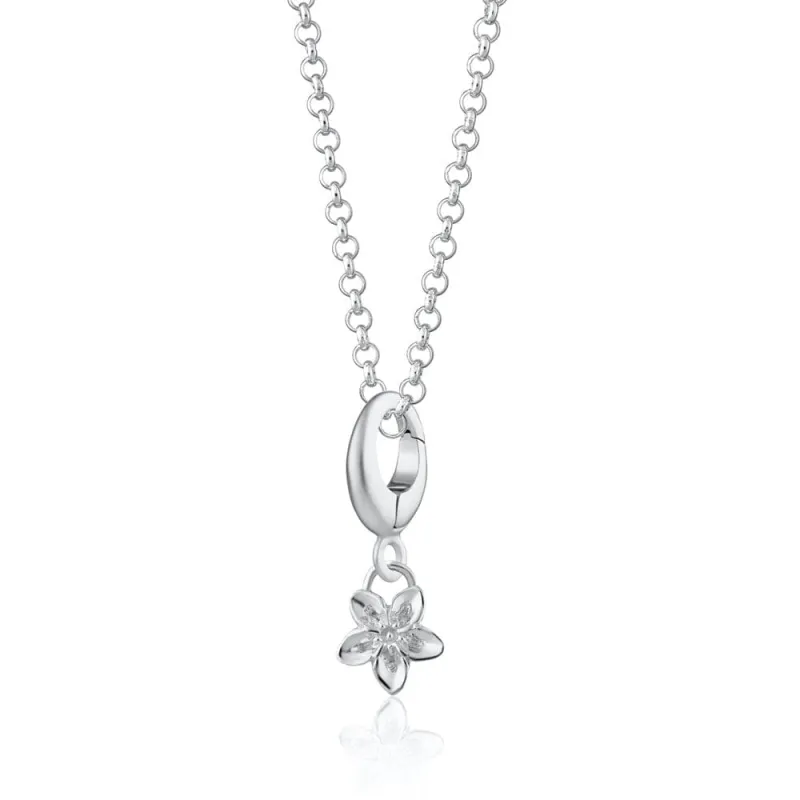 Silver Forget Me Not Flower Charm Necklace sold by Lily Charmed