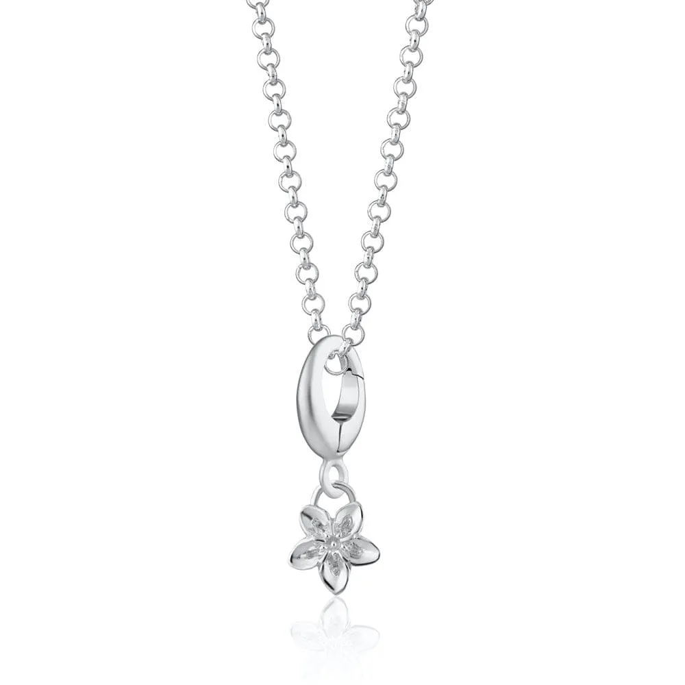 Silver Forget Me Not Flower Charm Necklace sold by Lily Charmed