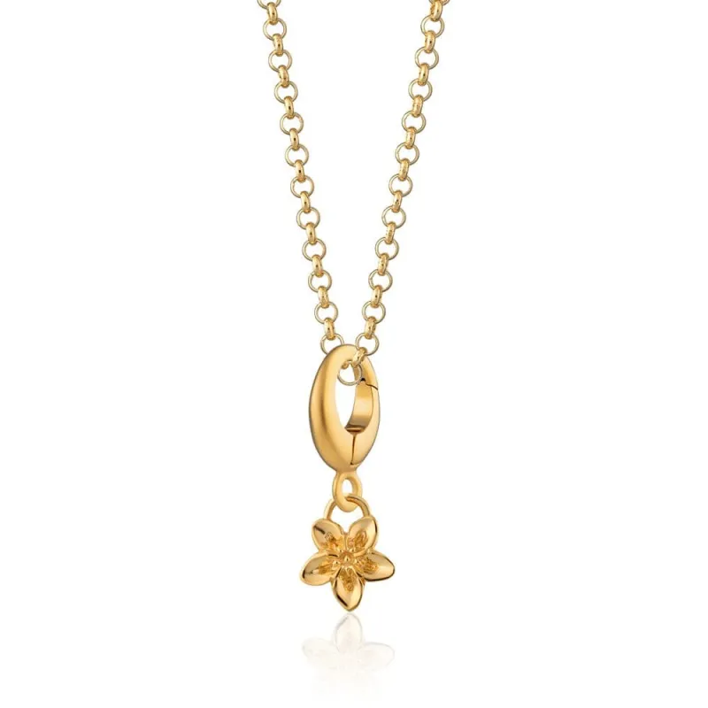 Gold Forget Me Not Flower Charm Necklace made by Lily Charmed