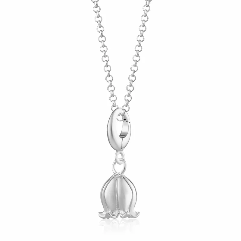 Silver Lily Of The Valley Flower Charm Necklace sold by Lily Charmed