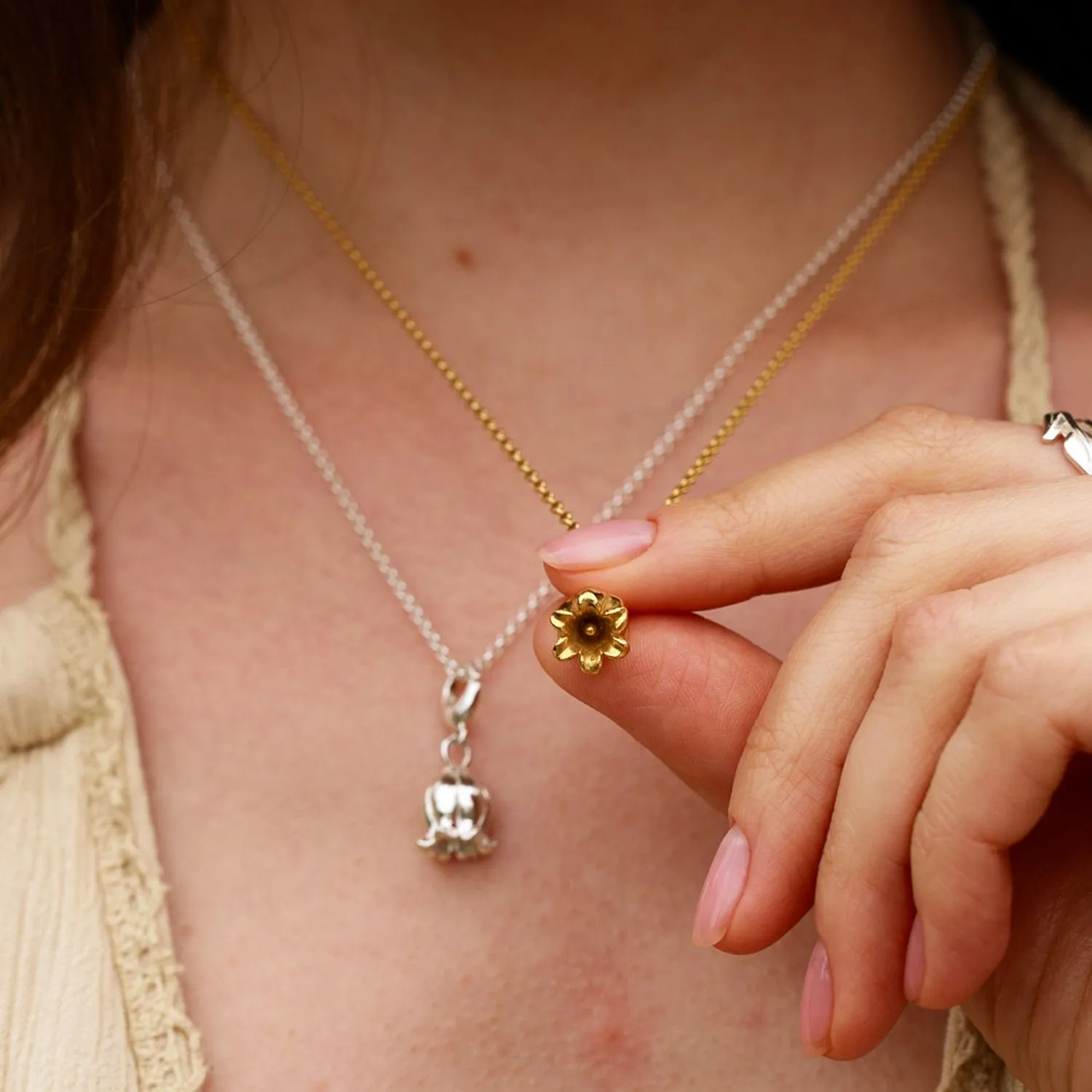 Gold Plated Lily Of The Valley Flower Charm sold by Lily Charmed product image thumbnail 4