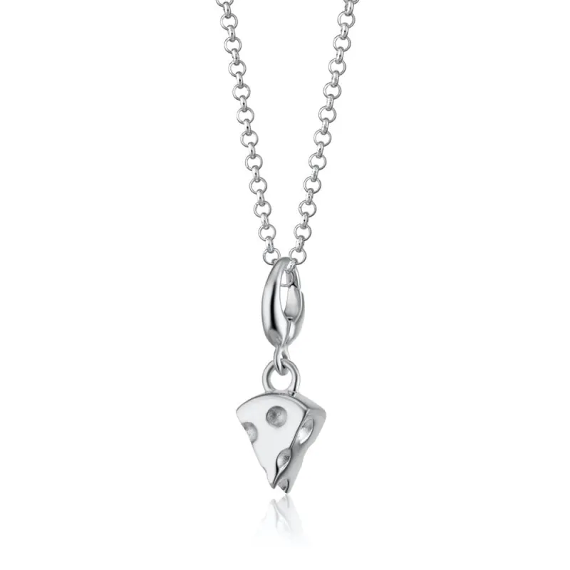 Silver Cheese Slice Charm Necklace sold by Lily Charmed