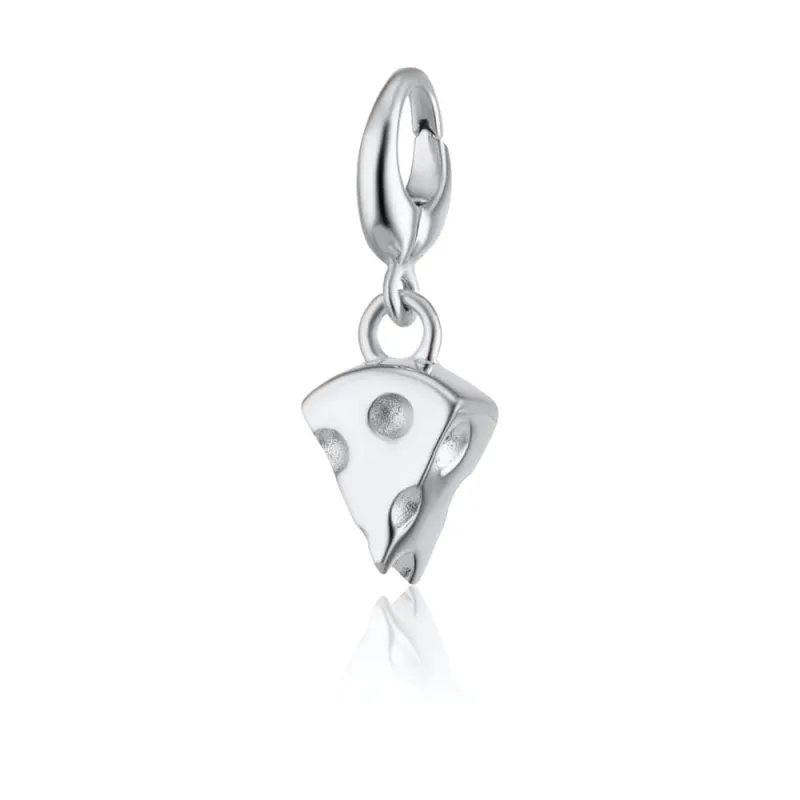 Silver Cheese Slice Charm sold by Lily Charmed