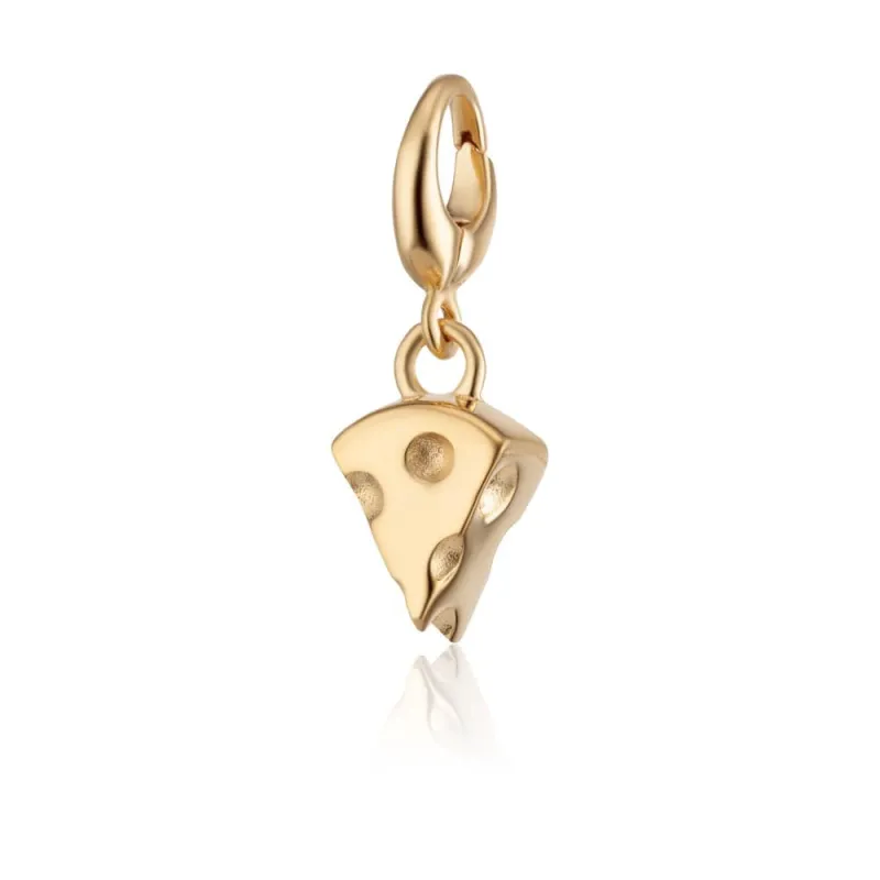 Gold Plated Cheese Slice Charm sold by Lily Charmed