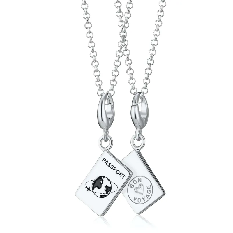 Silver Passport Charm Necklace sold by Lily Charmed