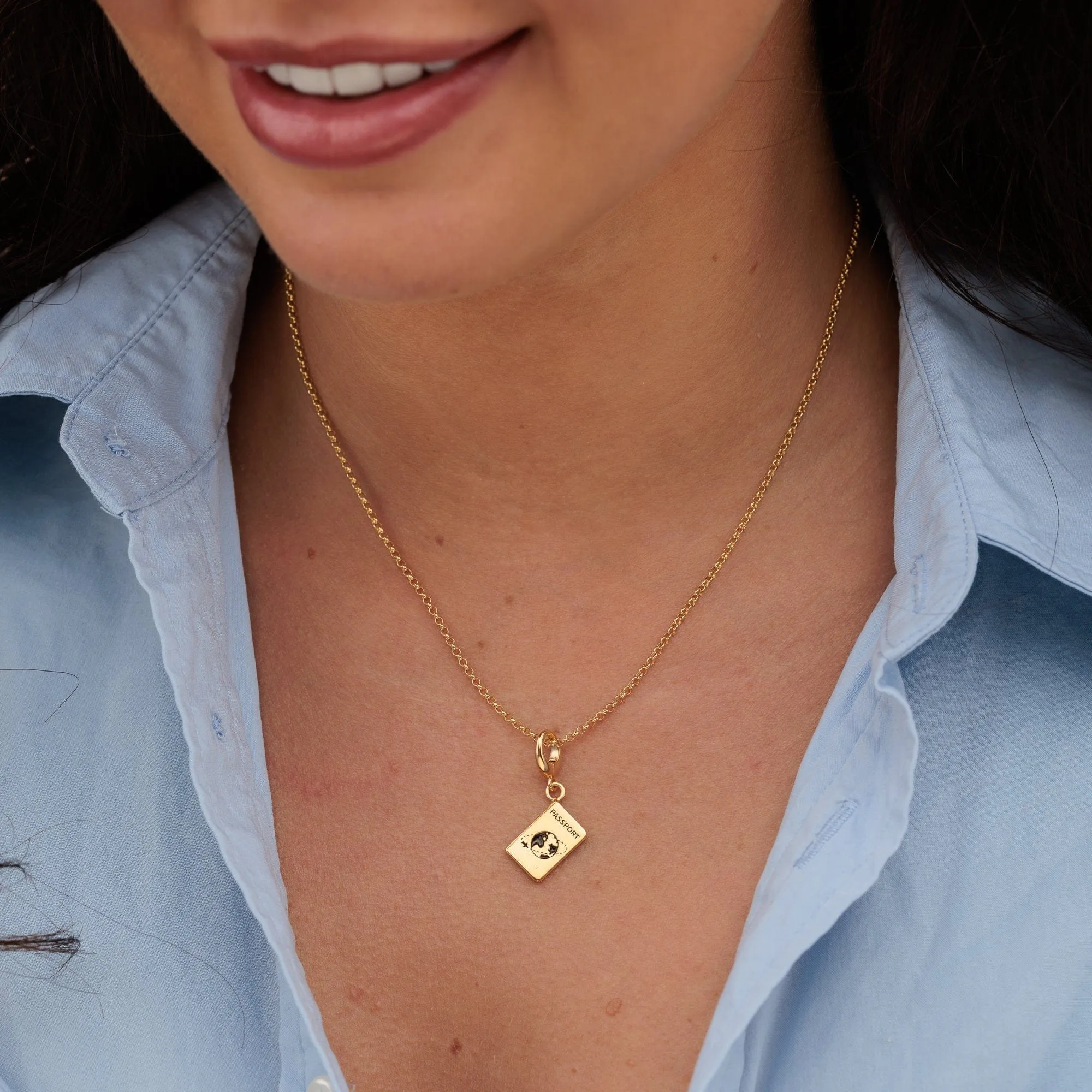 Gold Passport Charm Necklace sold by Lily Charmed product image thumbnail 3