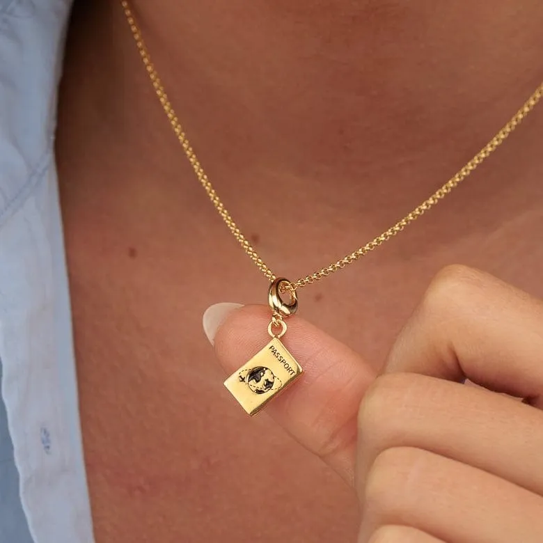 Gold Passport Charm Necklace sold by Lily Charmed product image thumbnail 2