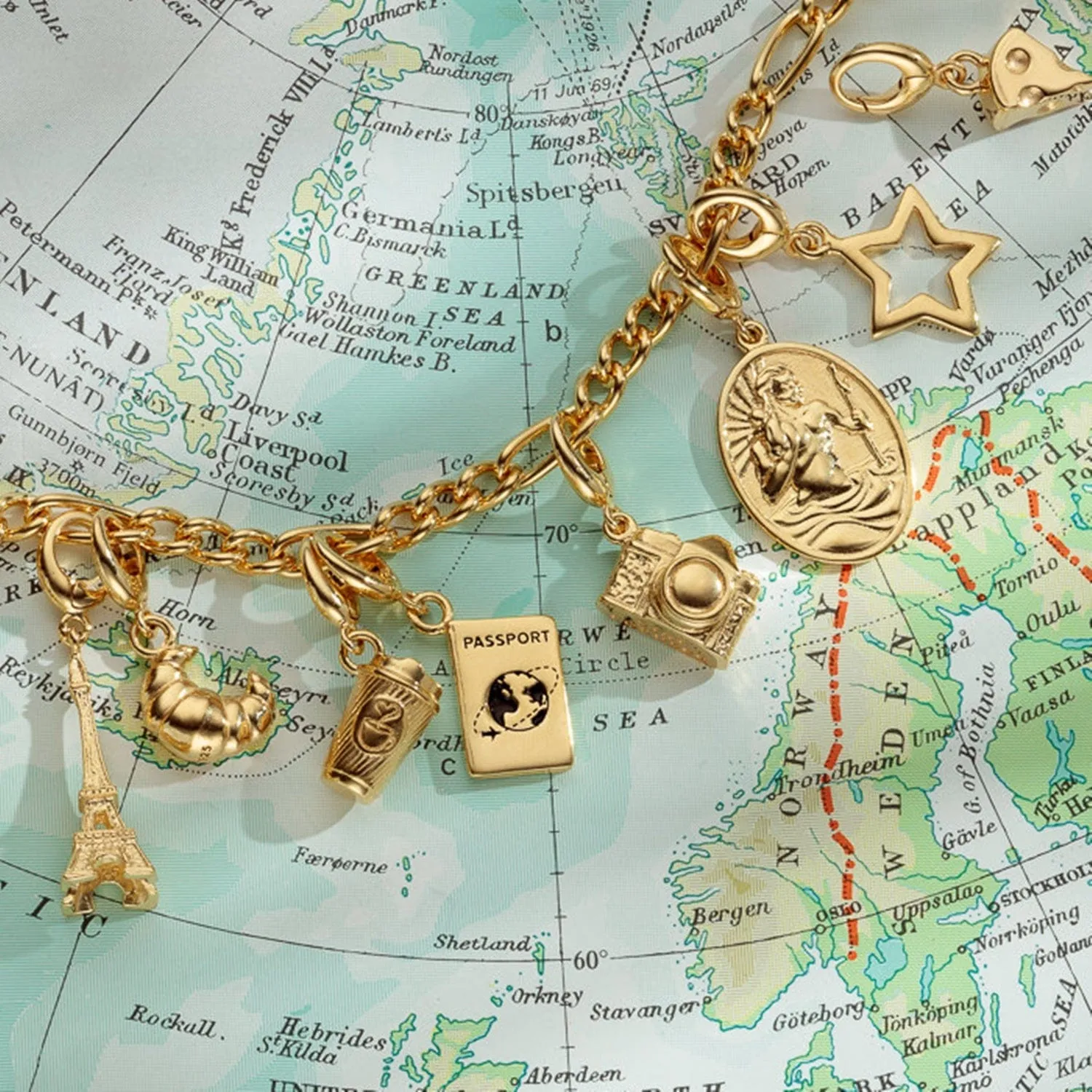 Gold Plated Passport Charm sold by Lily Charmed product image thumbnail 4