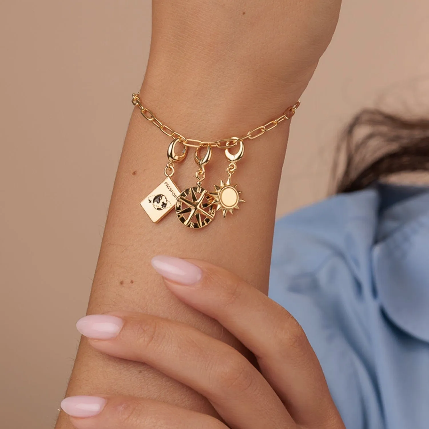 Gold Plated Passport Charm sold by Lily Charmed product image thumbnail 3