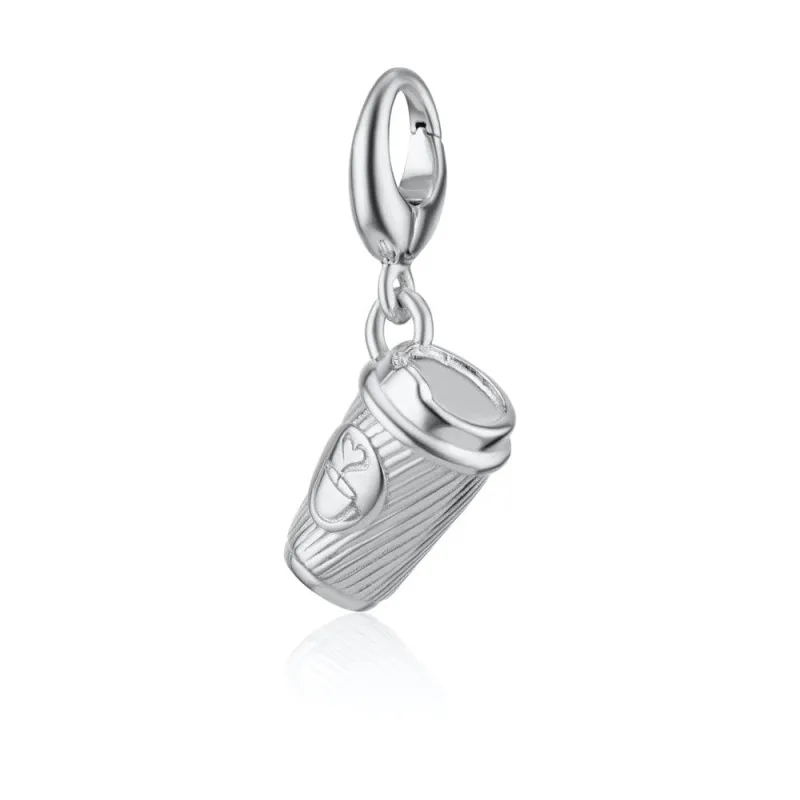 Silver Takeaway Coffee Cup Charm sold by Lily Charmed