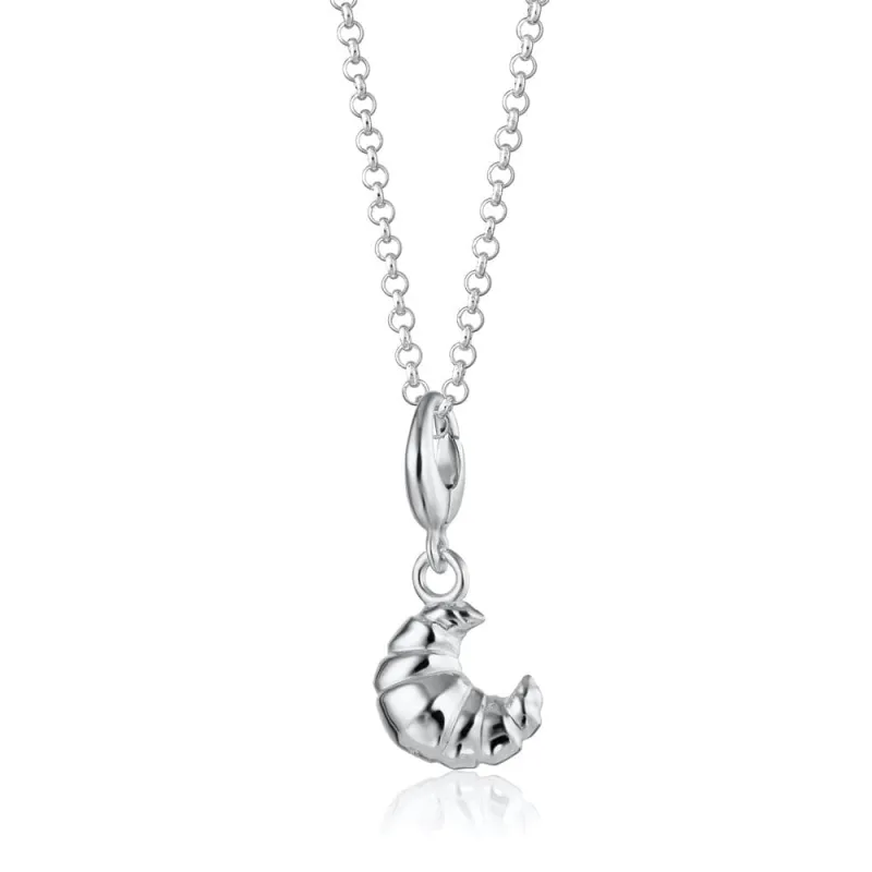 Silver Croissant Charm Necklace sold by Lily Charmed