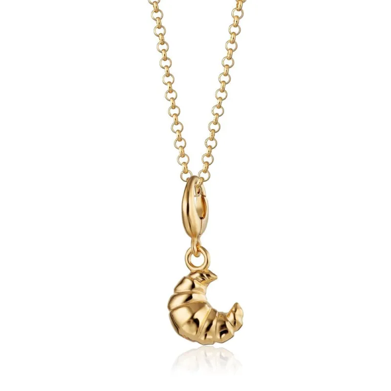 Gold Croissant Charm Necklace sold by Lily Charmed