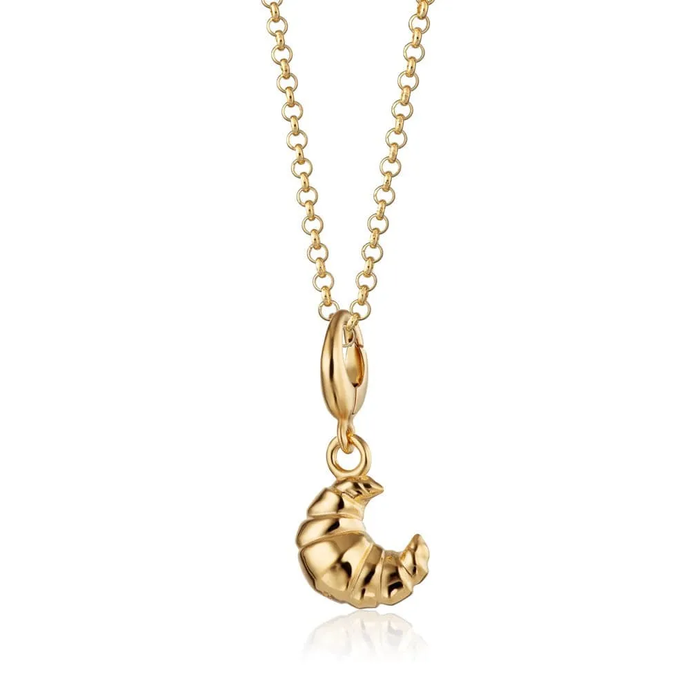 Gold Croissant Charm Necklace sold by Lily Charmed