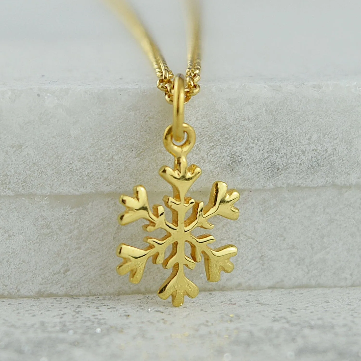 Gold Snowflake Necklace sold by Lily Charmed product image thumbnail 3