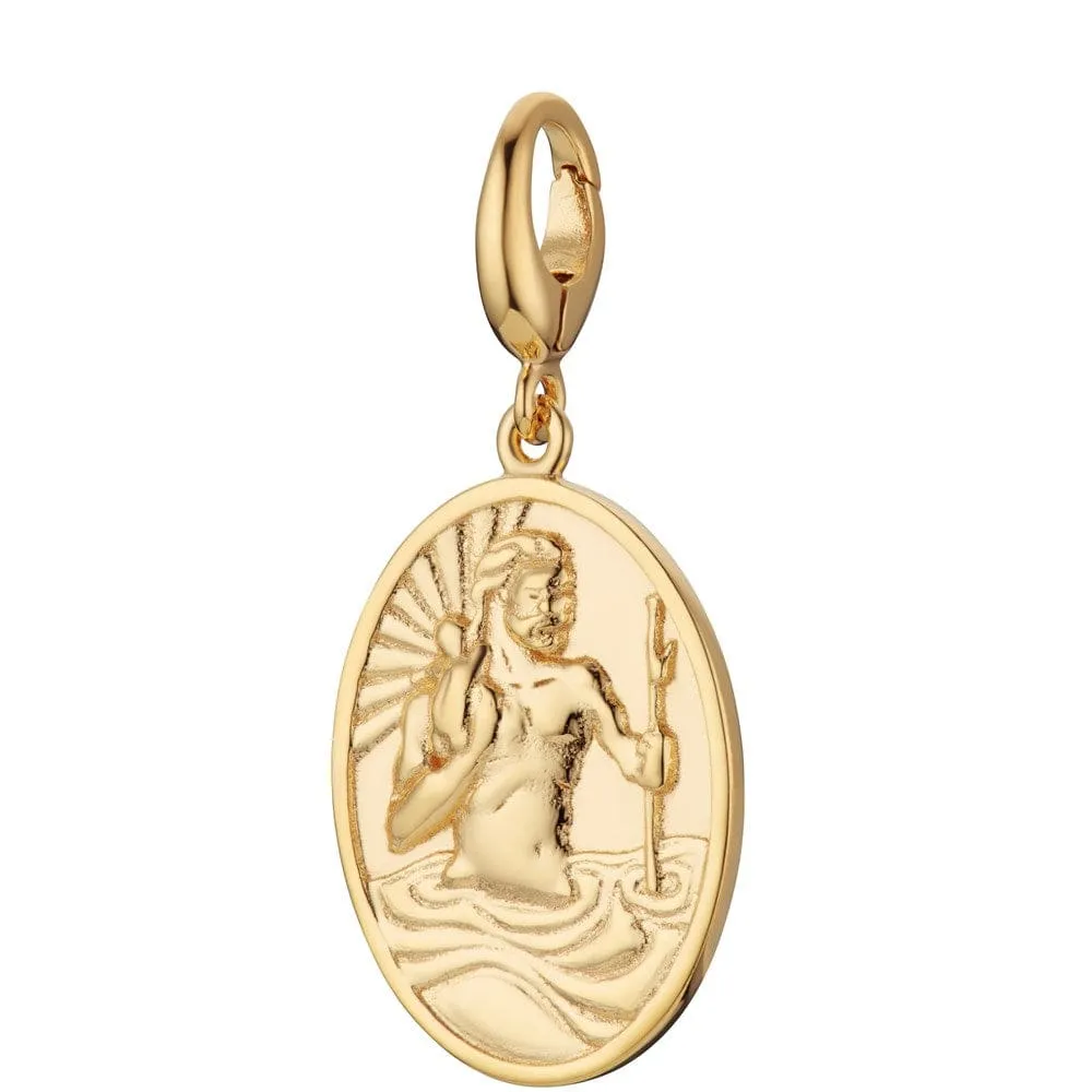 Engraved Gold St Christopher Charm sold by Lily Charmed