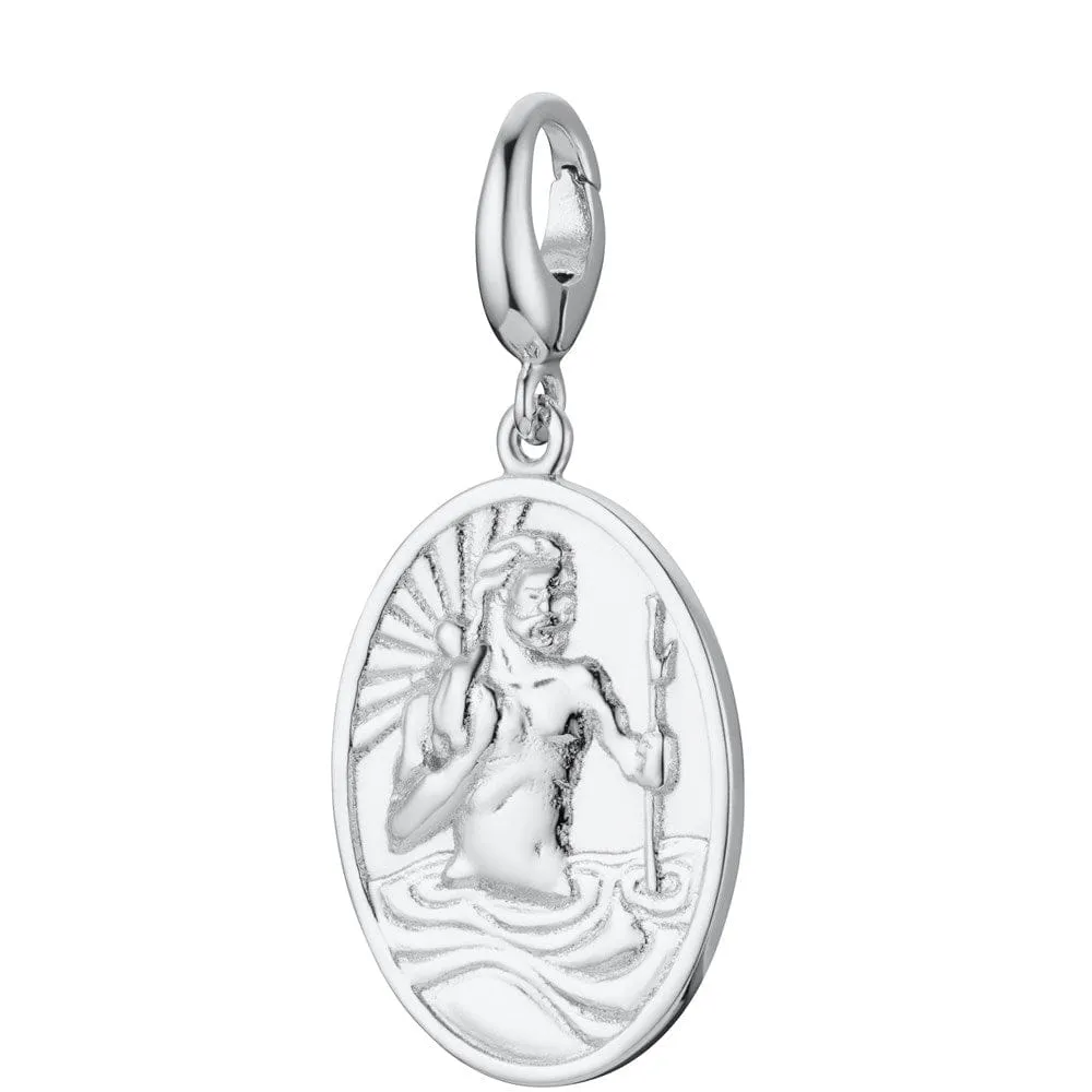 Engraved Silver St Christopher Charm sold by Lily Charmed