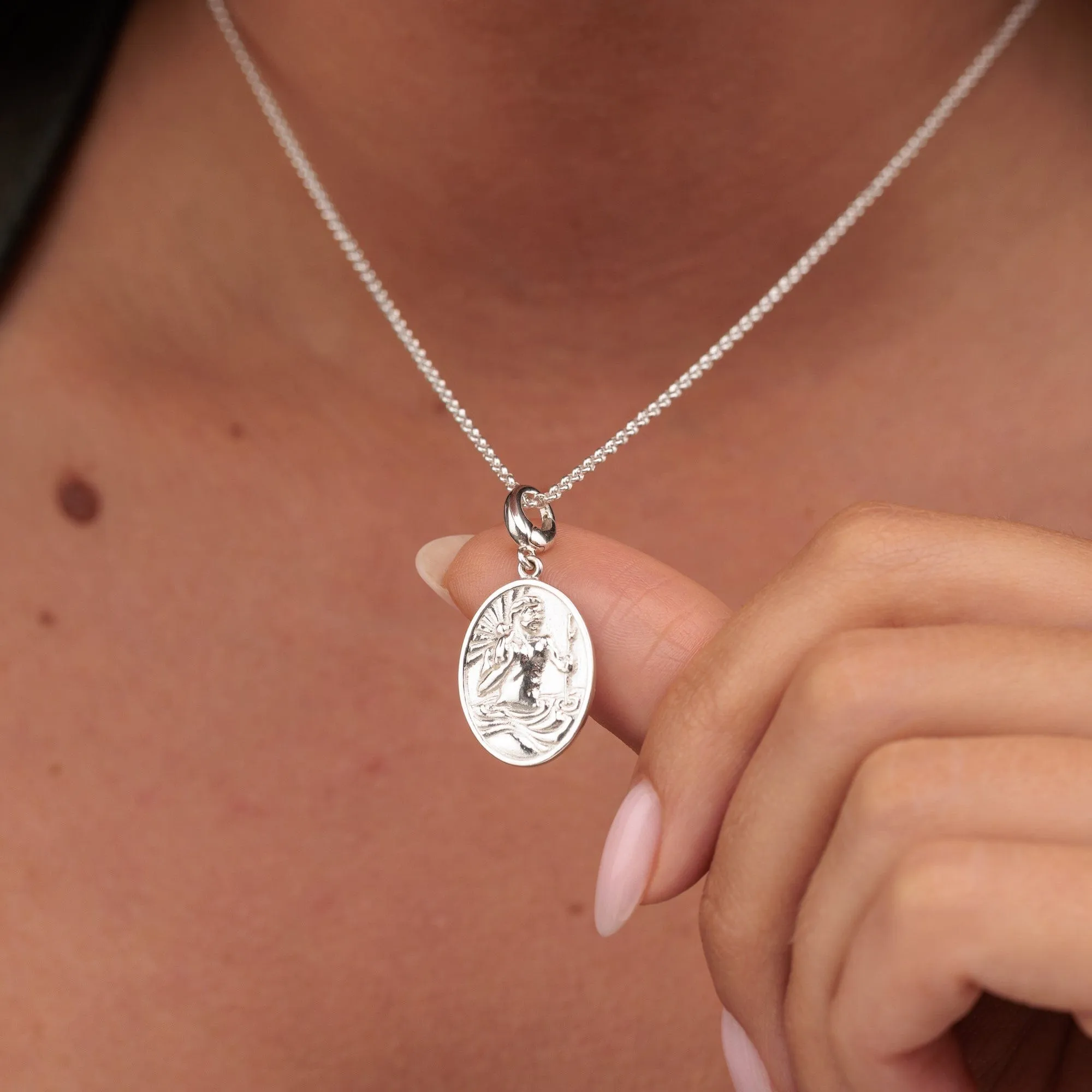 Engraved Silver St Christopher Charm sold by Lily Charmed product image thumbnail 2