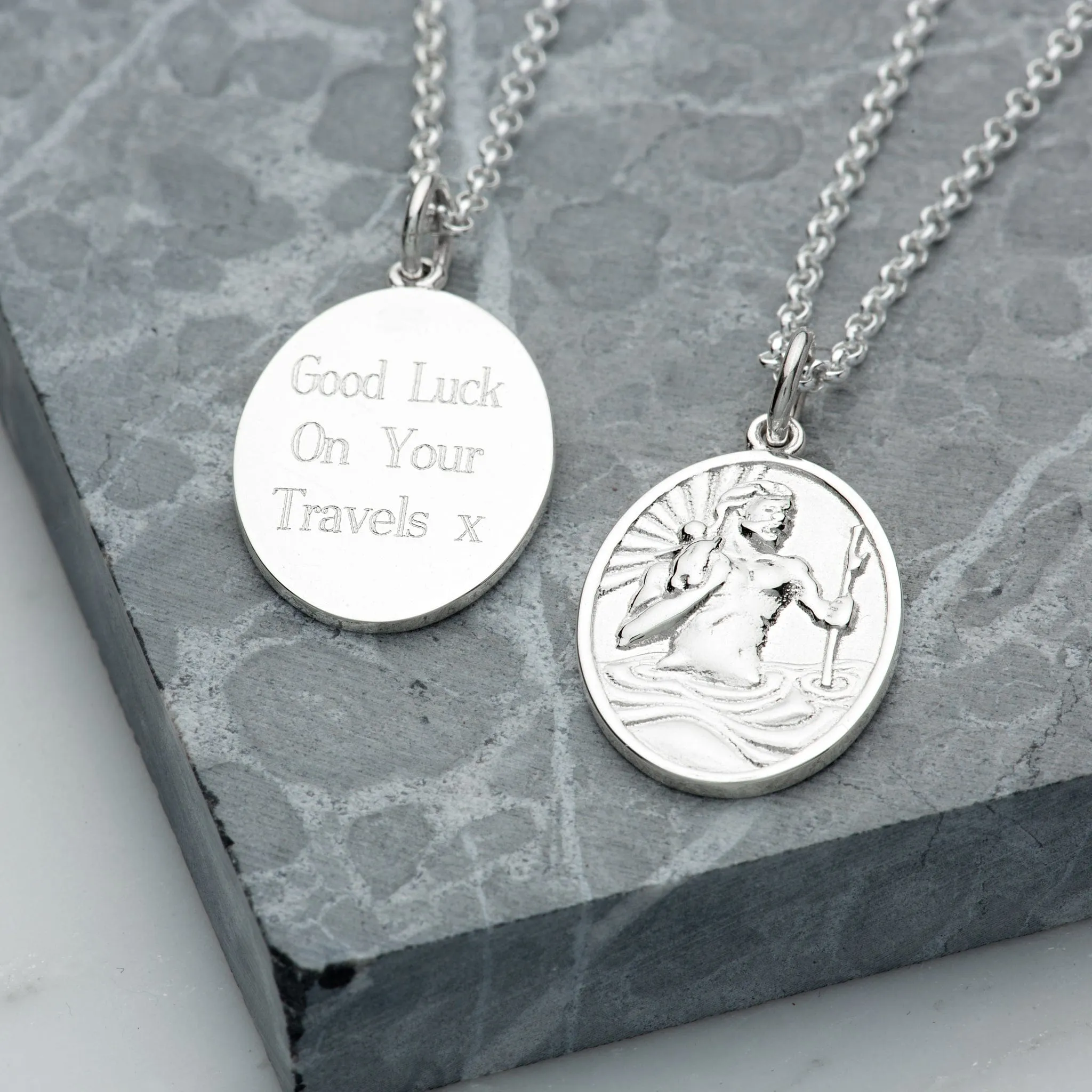 Engraved Silver St Christopher Charm sold by Lily Charmed product image thumbnail 3