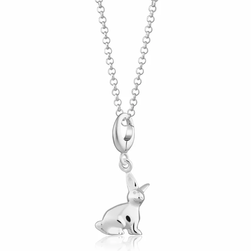 Silver Rabbit Charm Necklace sold by Lily Charmed