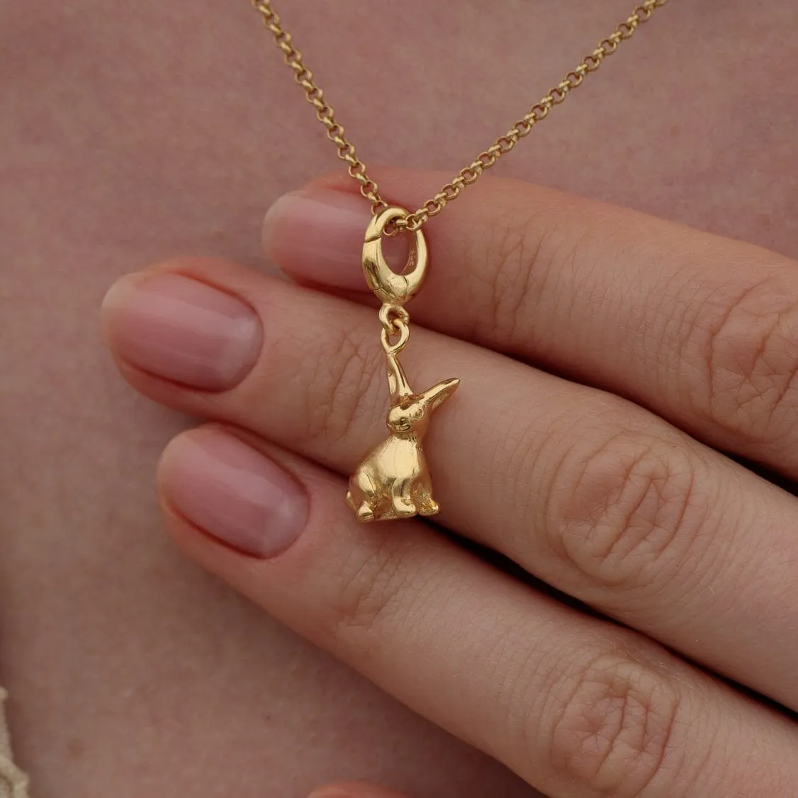 Gold Rabbit Charm Necklace sold by Lily Charmed product image thumbnail 2