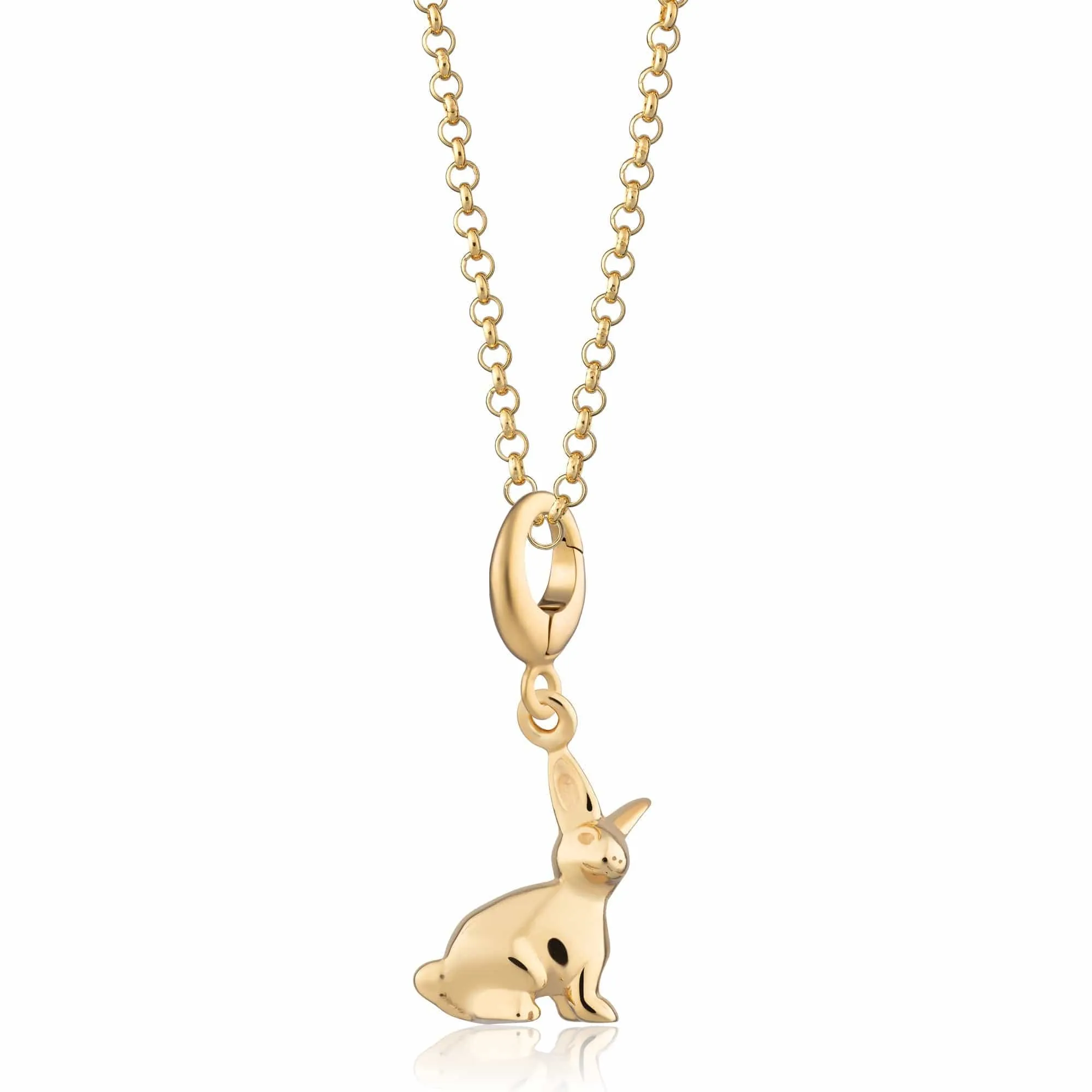 Gold Rabbit Charm Necklace sold by Lily Charmed
