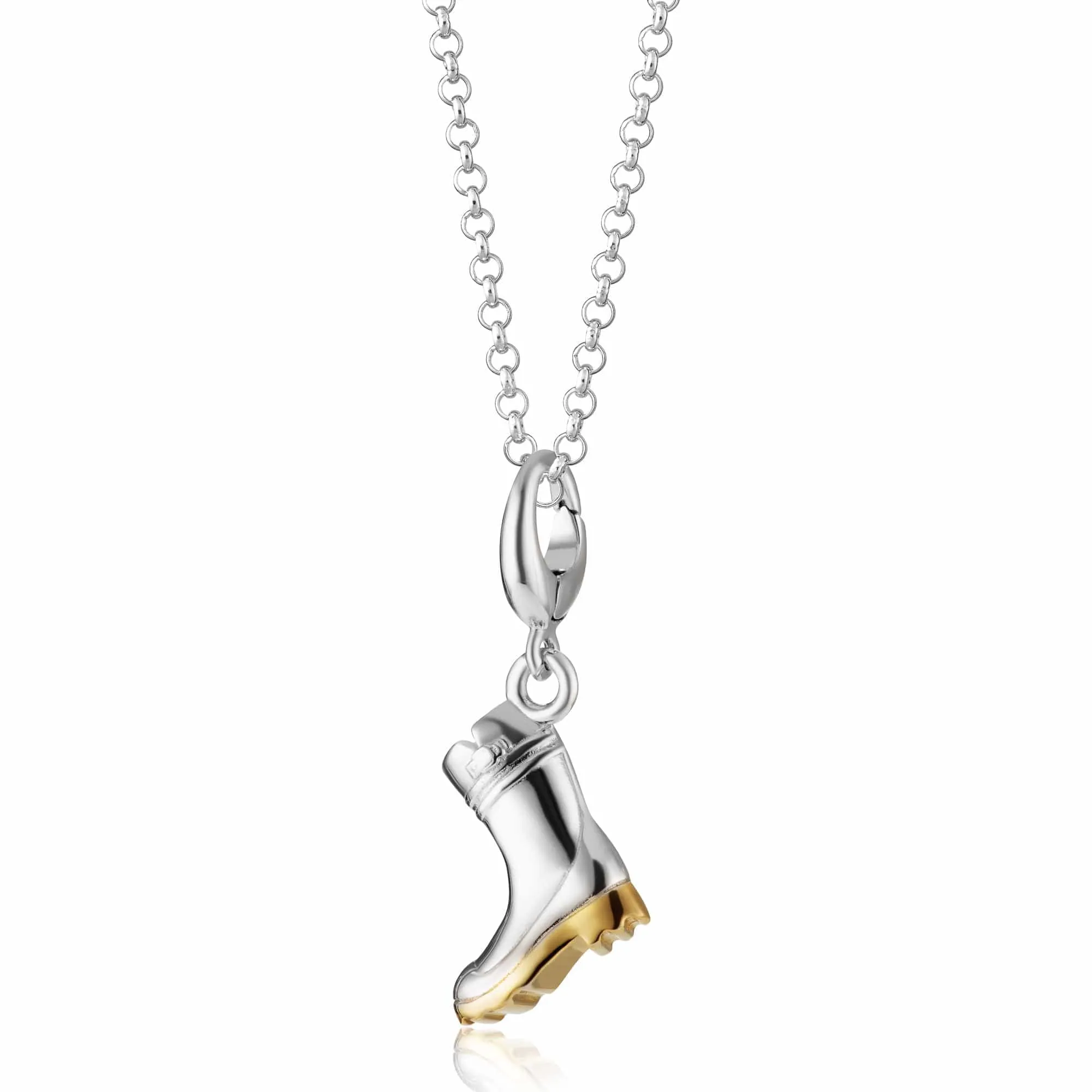 Silver Wellington Boot Charm Necklace sold by Lily Charmed