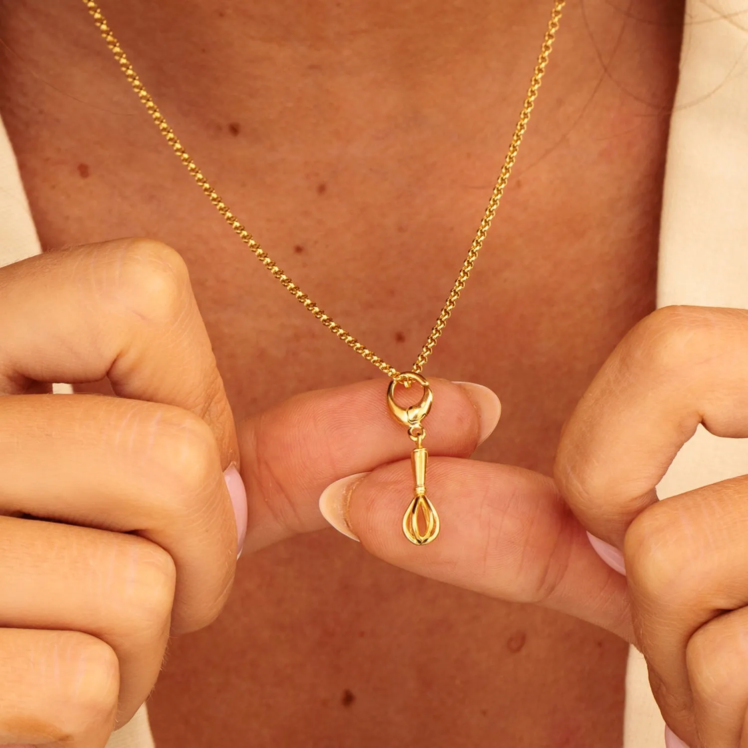 Gold Plated Whisk Charm sold by Lily Charmed product image thumbnail 4