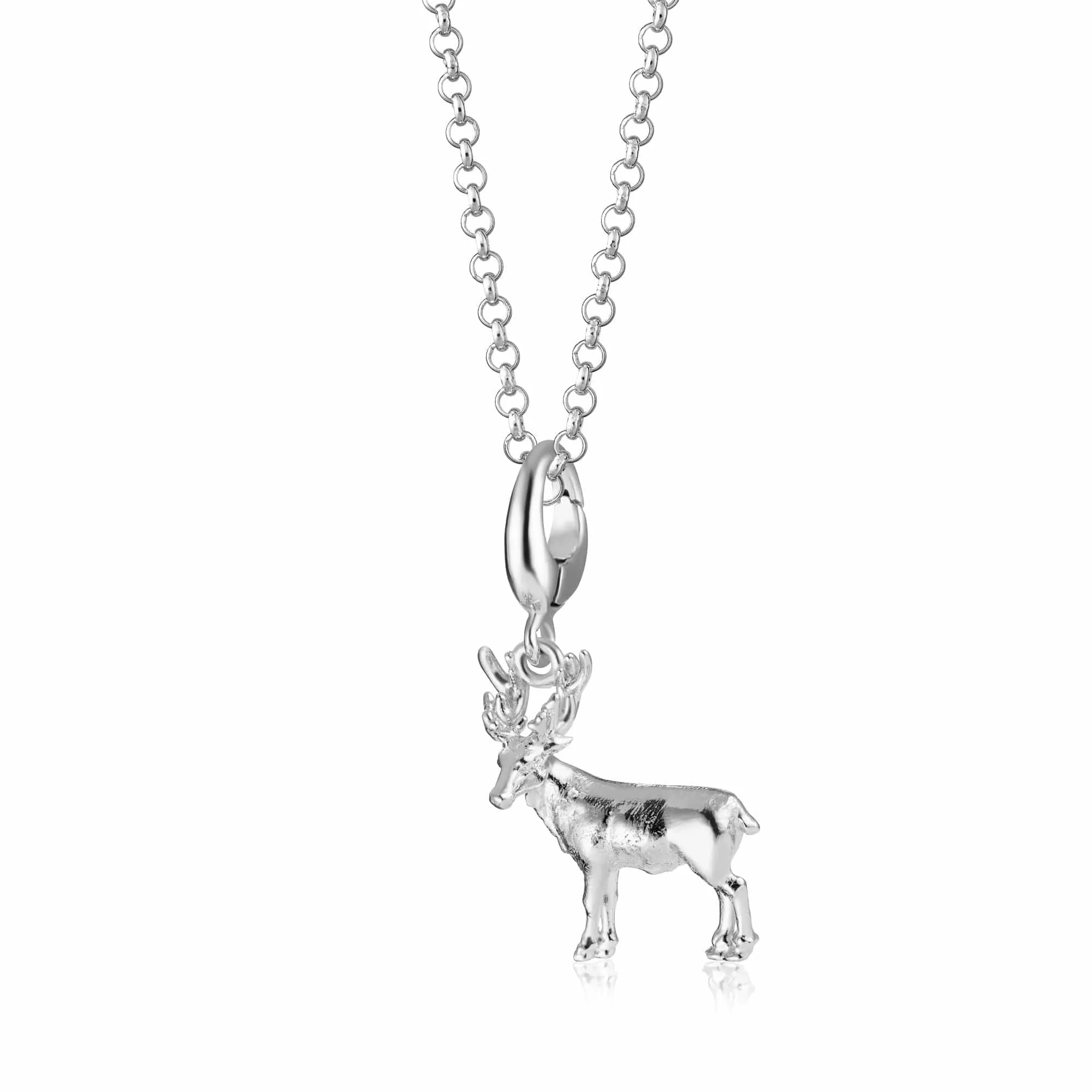 Silver Christmas Reindeer Charm Necklace sold by Lily Charmed