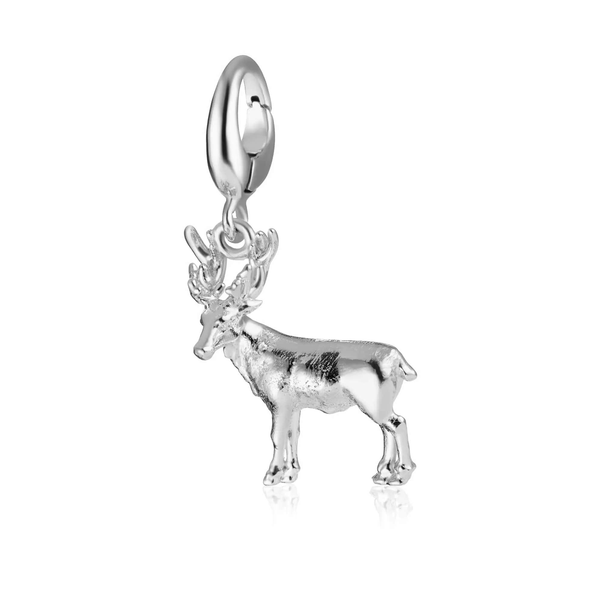 Silver Christmas Reindeer Charm sold by Lily Charmed