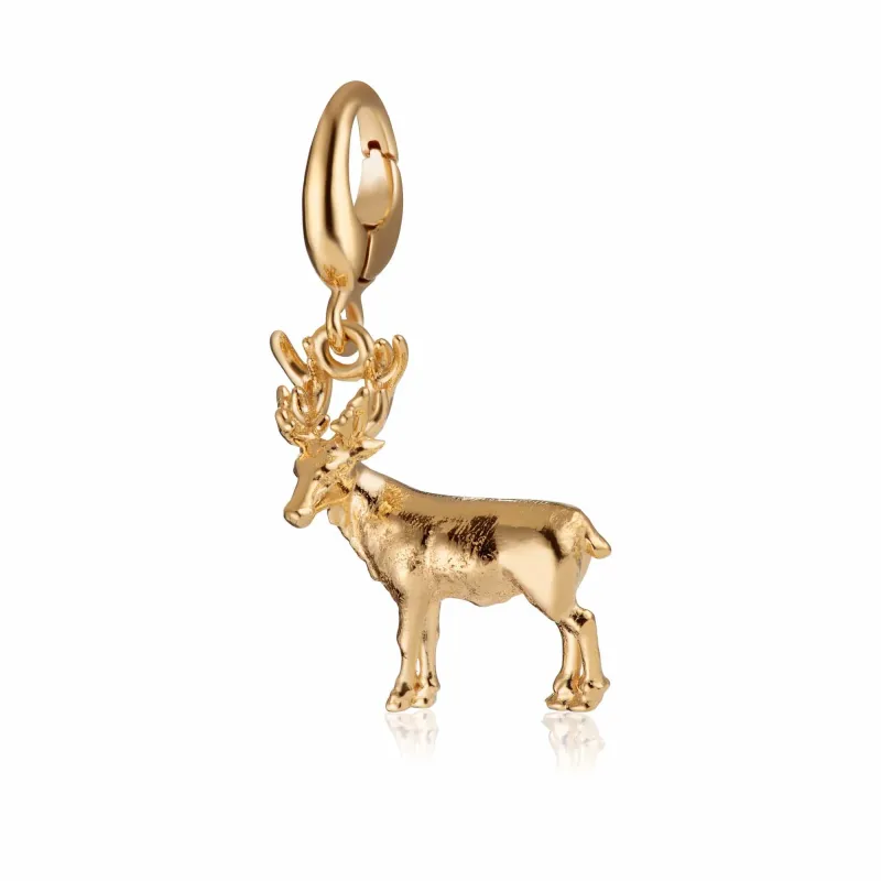 Gold Plated Christmas Reindeer Charm sold by Lily Charmed