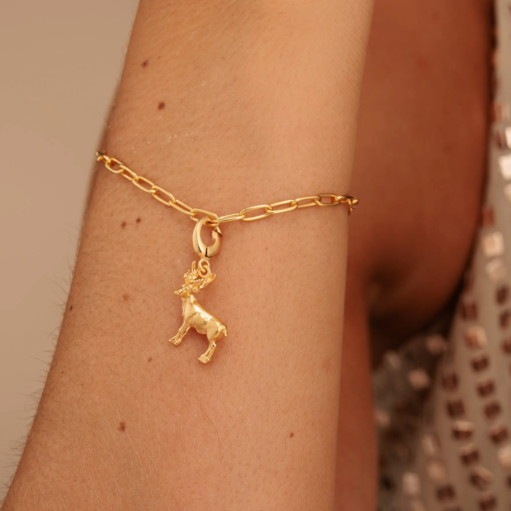 Gold Plated Christmas Reindeer Charm sold by Lily Charmed product image thumbnail 2