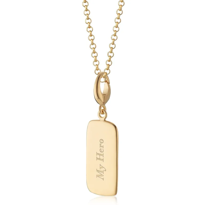 Engraved Gold Tag Charm Necklace (Small) sold by Lily Charmed
