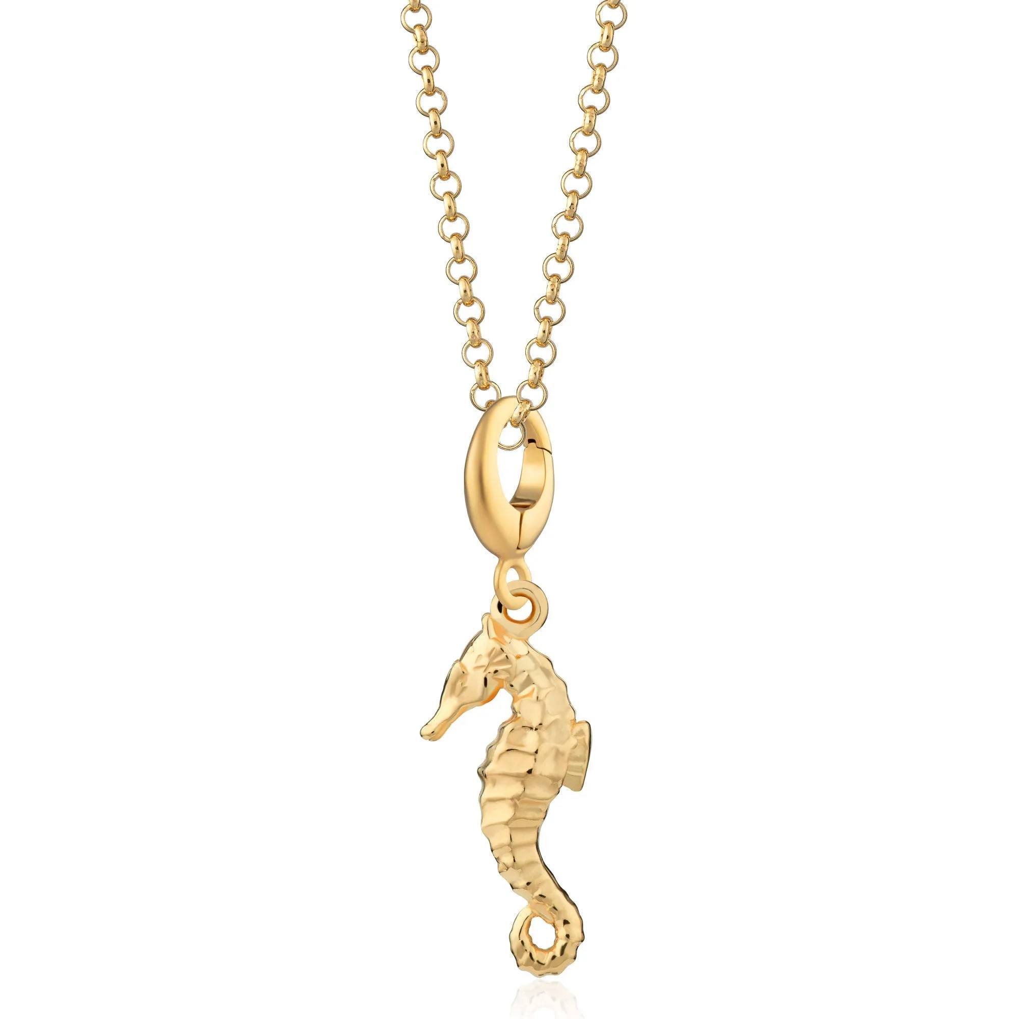 Gold Seahorse Charm Necklace sold by Lily Charmed