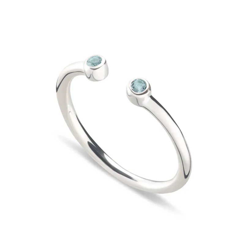 December Birthstone Open Style Ring, Blue Topaz sold by Lily Charmed