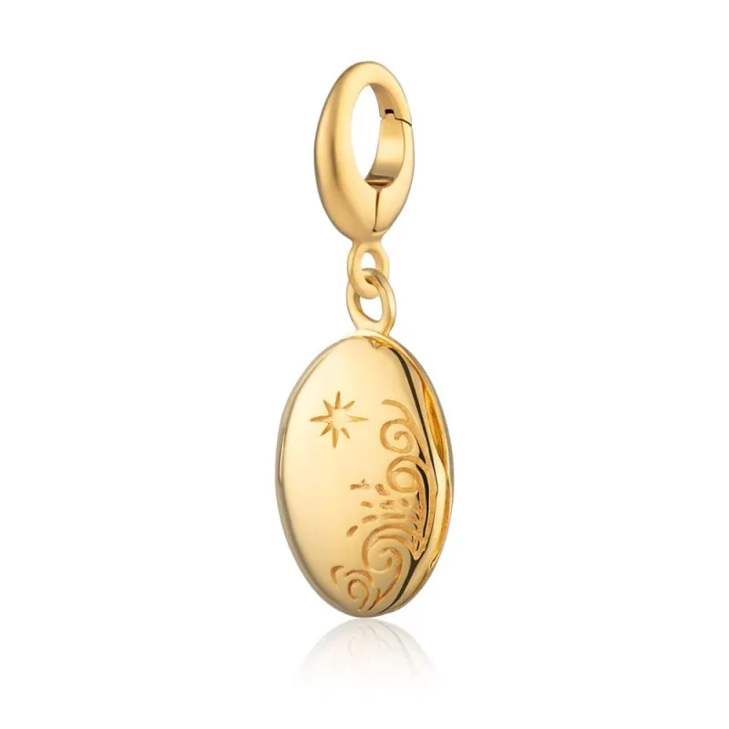 Gold Tiny Celestial Locket Charm sold by Lily Charmed