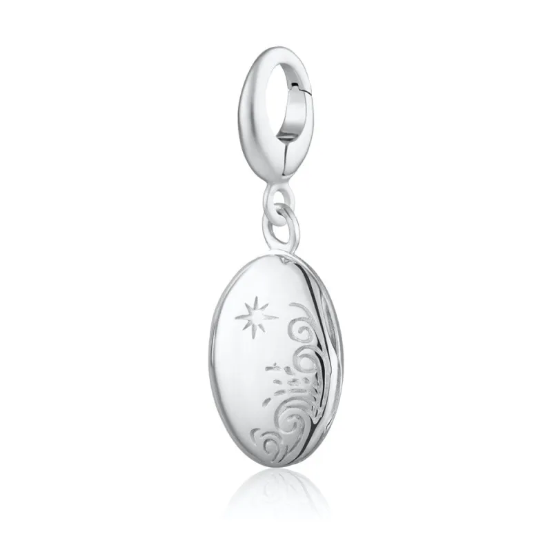 Silver Tiny Celestial Locket Charm sold by Lily Charmed