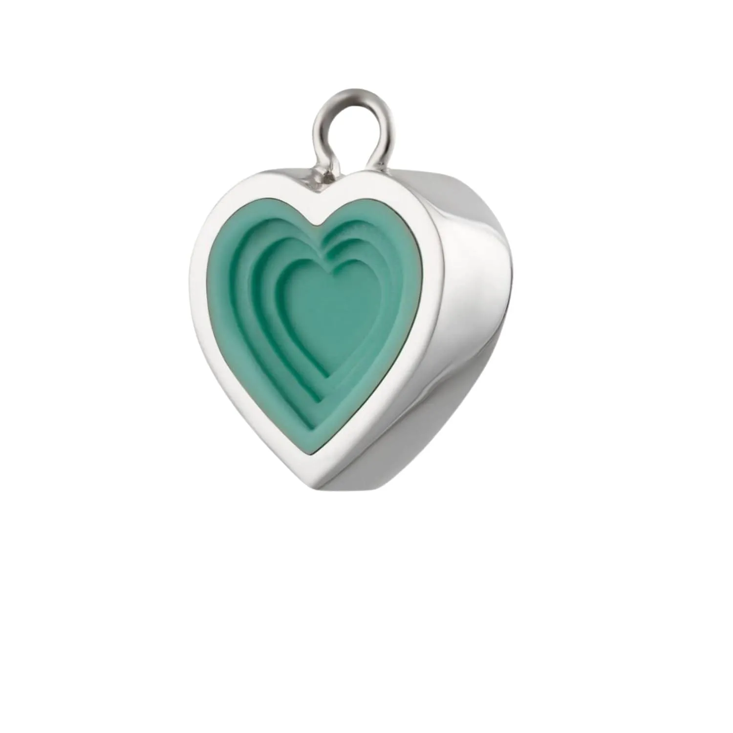 Silver Geometric Turquoise Heart Earring Charm sold by Lily Charmed