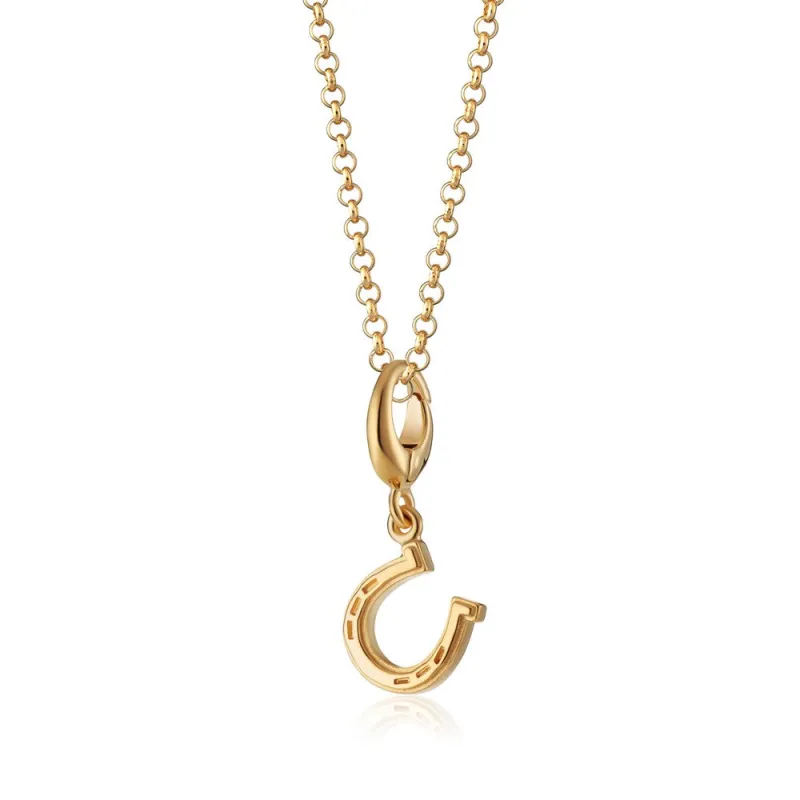 Gold Lucky Horseshoe Charm Necklace made by Lily Charmed